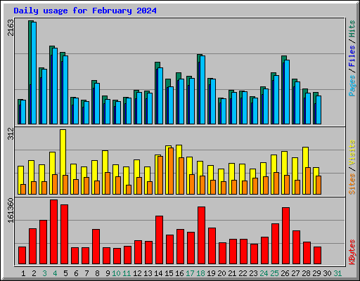 Daily usage for February 2024