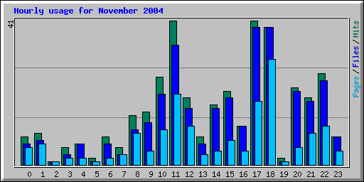 Hourly usage for November 2004