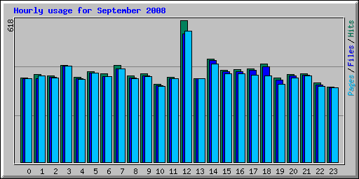 Hourly usage for September 2008