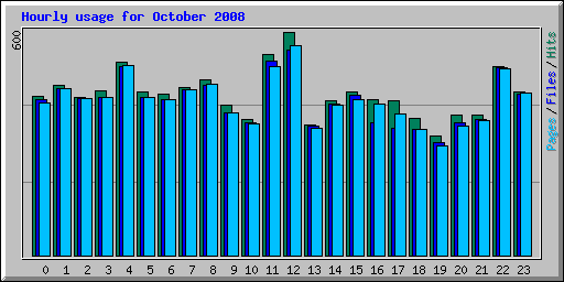 Hourly usage for October 2008