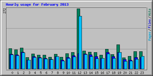 Hourly usage for February 2013