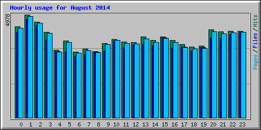 Hourly usage for August 2014