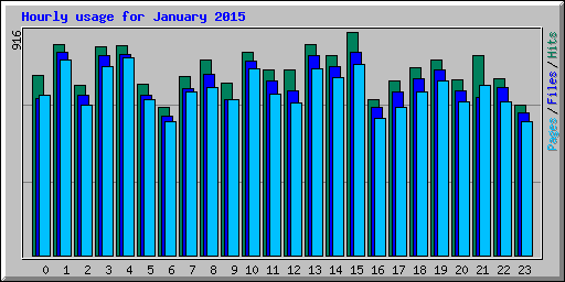 Hourly usage for January 2015