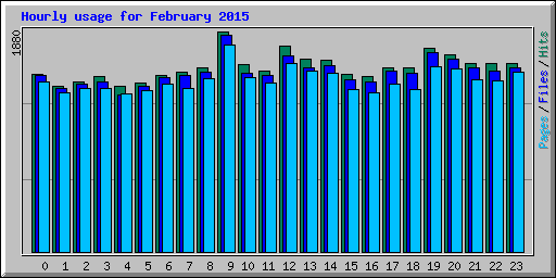 Hourly usage for February 2015