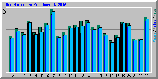 Hourly usage for August 2016