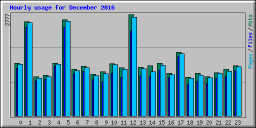 Hourly usage for December 2016