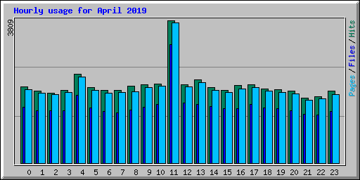 Hourly usage for April 2019