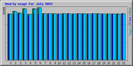 Hourly usage for July 2023